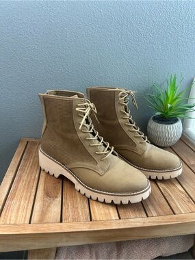 Coconuts by Matisse Tan Lace-Up Combat Boots